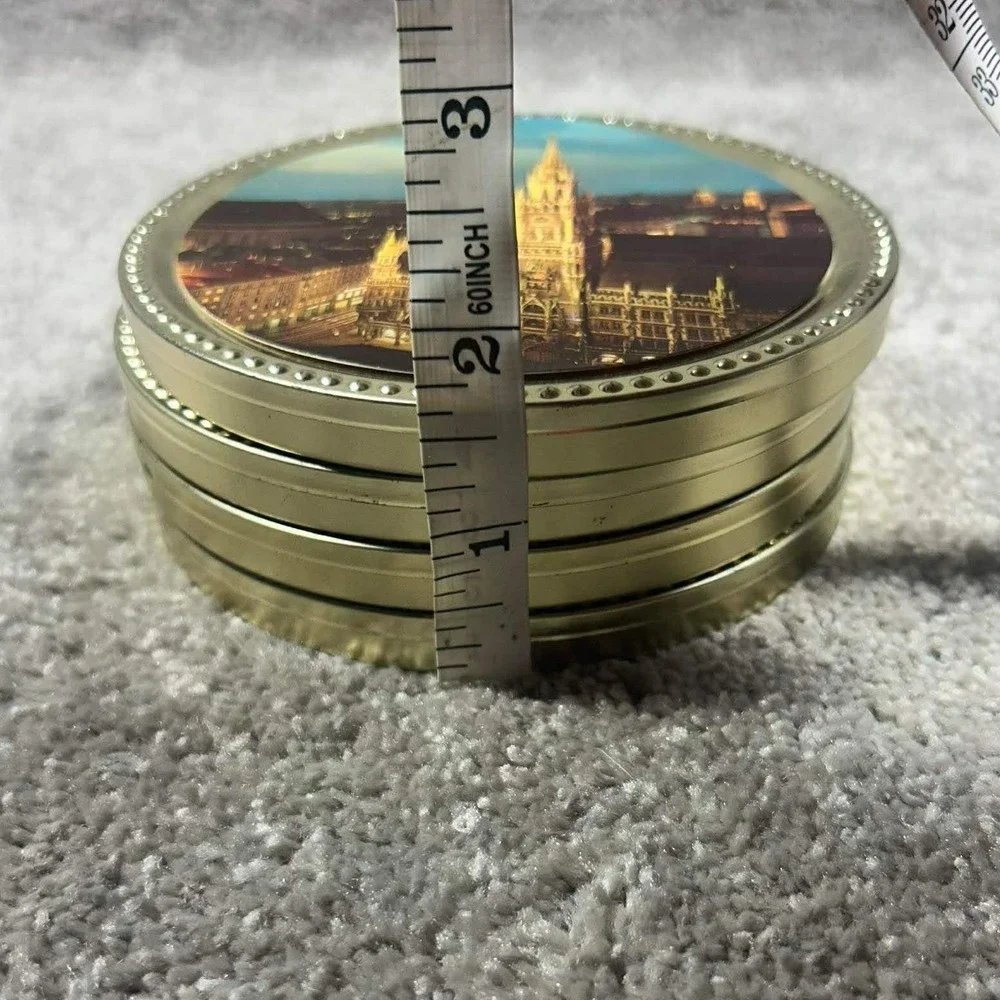 Frankonia‎ Schokotaler Tins Gold German Landmark Souvenir Set of 4 - Empty
